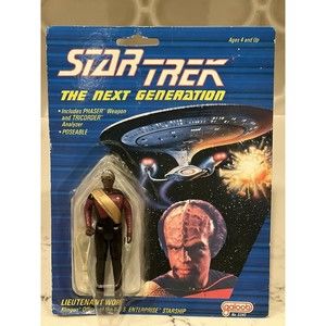 Vintage Star Trek The Next Generation 1988 Galoob MOC Lieutenant Worf